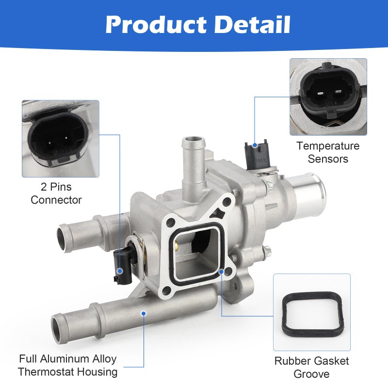 C-Tzu Upgrade Aluminium Thermostat Housing Assembly W/Sensors for Chevrolet Cruze 2011-2016 Cruze Limited 2016 Sonic 2012-2018 Trax 2013-2020 - Replaces 15-81816 902-033 25192228 55564890 - Image 3
